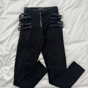 Maniere De Voir Black Pants with Buckle Accents (size 4 US/ 8 UK)